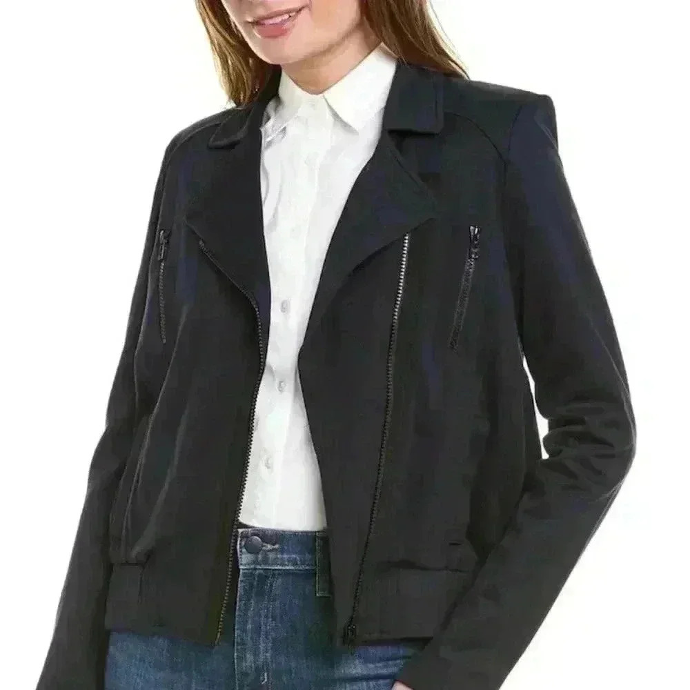 CABI Chance Navy Blue Bomber Two Tone Fabric Size Small